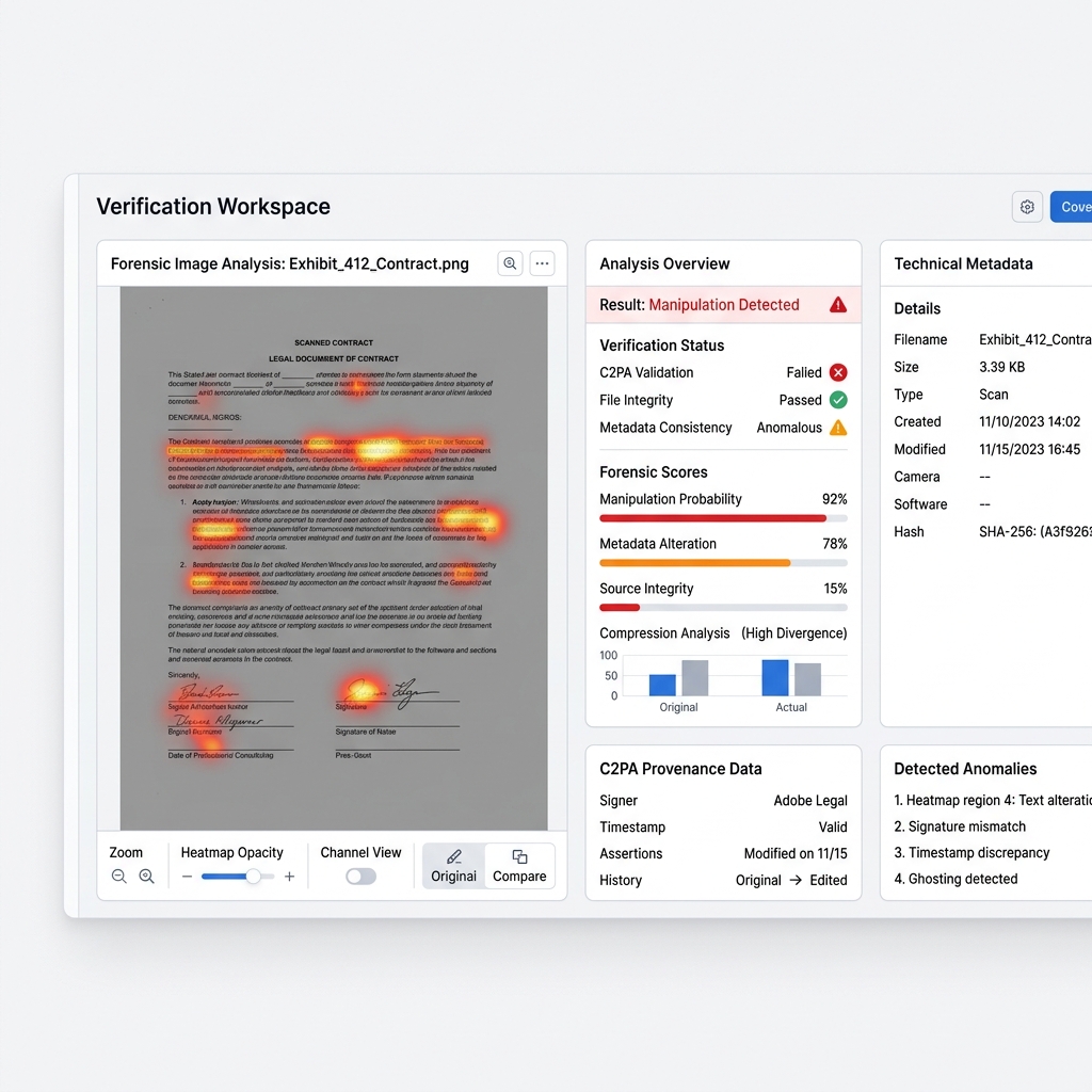 Forensic Analysis Dashboard Mockup