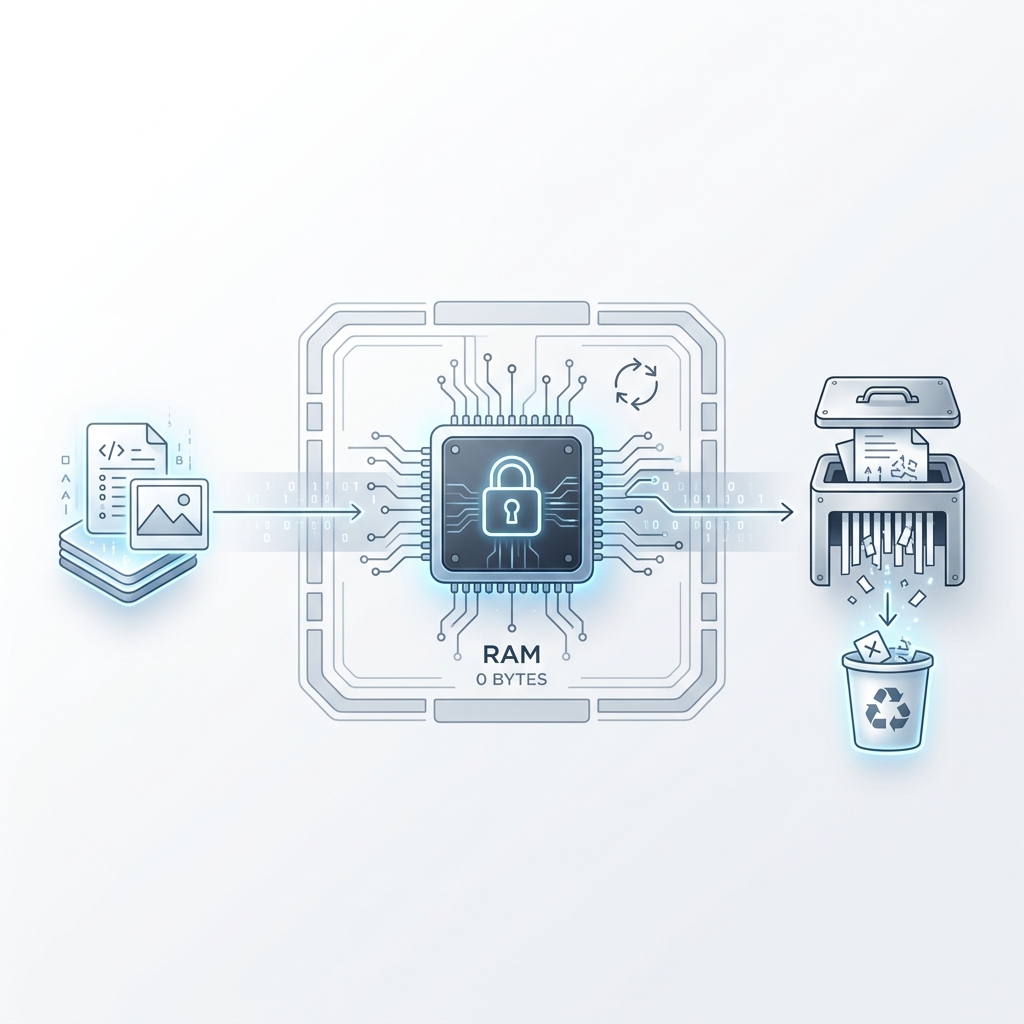Zero-Storage Secure Pipeline Architecture Diagram